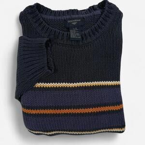 Dockers Striped Crewneck Sweater Men’s Large Navy Vintage